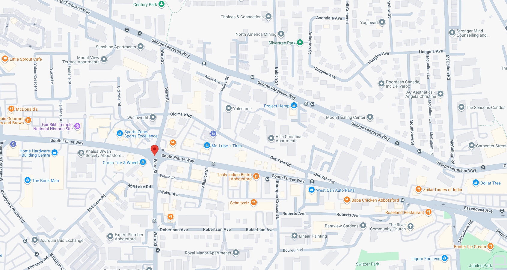 Map showing DSM Landscape in Abbotsford, BC